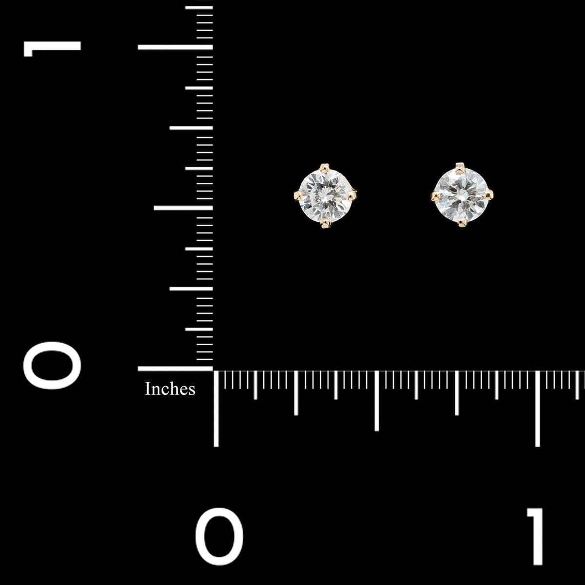 14K Yellow Gold Estate Diamond Stud Earrings