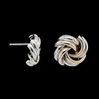 14K White Gold Estate Swirl Earrings