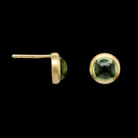 18K Yellow Gold Estate Peridot Studs