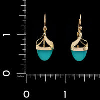 Patrick Murphy 14K Yellow Gold Estate Chalcedony Earrings