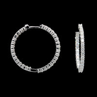 Roberto Coin 18K White Gold Estate Diamond Inside Out Hoops
