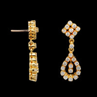 20K Yellow Gold Estate Diamond Earrings