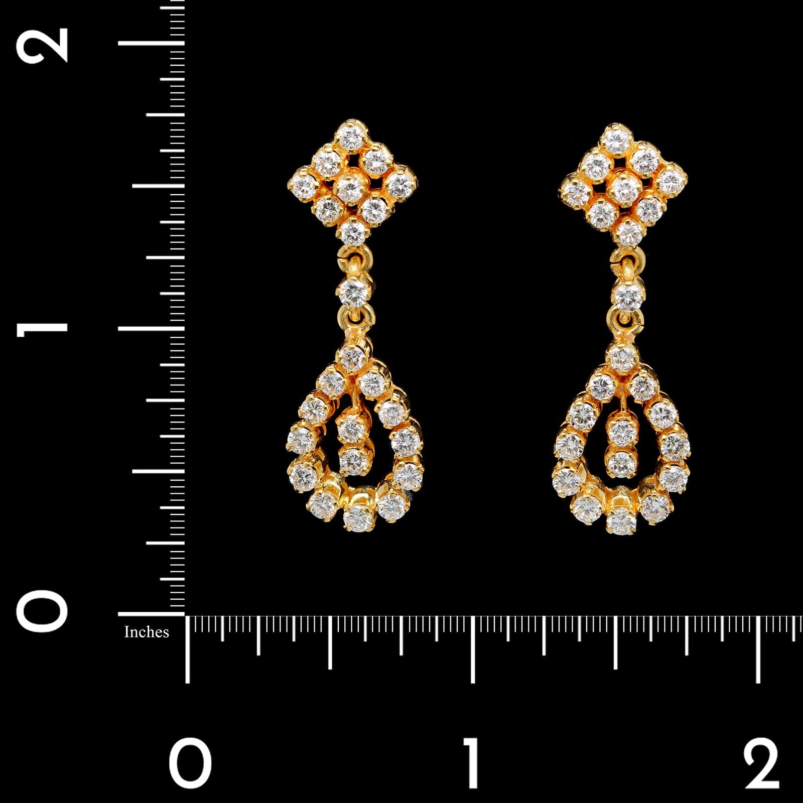 20K Yellow Gold Estate Diamond Earrings