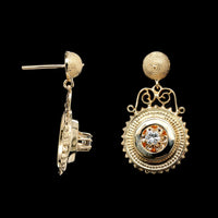 14K Yellow Gold Estate Vintage Style Diamond Drop Earrings