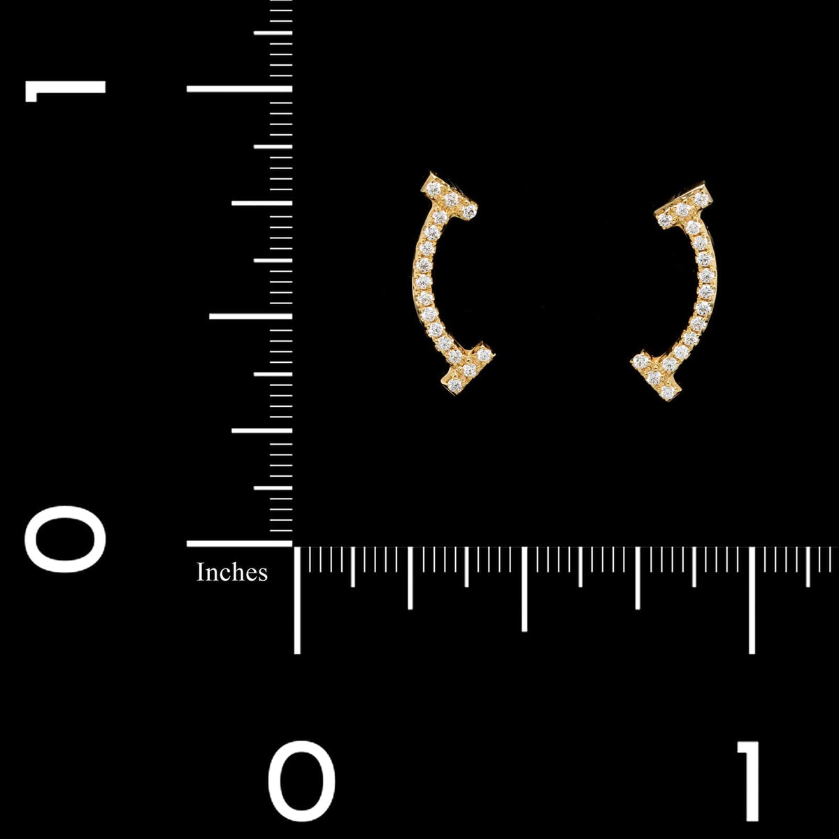 Tiffany & Co. 18K Yellow Gold Estate Diamond T Smile Earrings