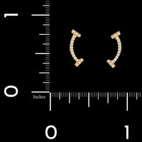 Tiffany & Co. 18K Yellow Gold Estate Diamond T Smile Earrings