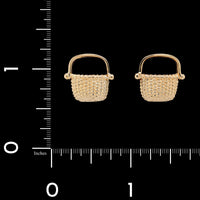 Bethany B 14K Yellow Gold Estate Open Basket Nantucket Stud Earrings
