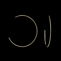 14K Yellow Gold Estate Large Half Hoop Earrings
