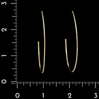 14K Yellow Gold Estate Large Half Hoop Earrings