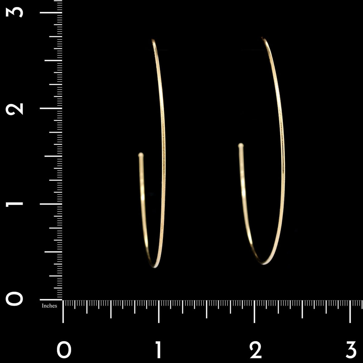 14K Yellow Gold Estate Large Half Hoop Earrings