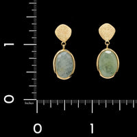 18K Yellow Gold Estate White Sapphire Drop Earrings