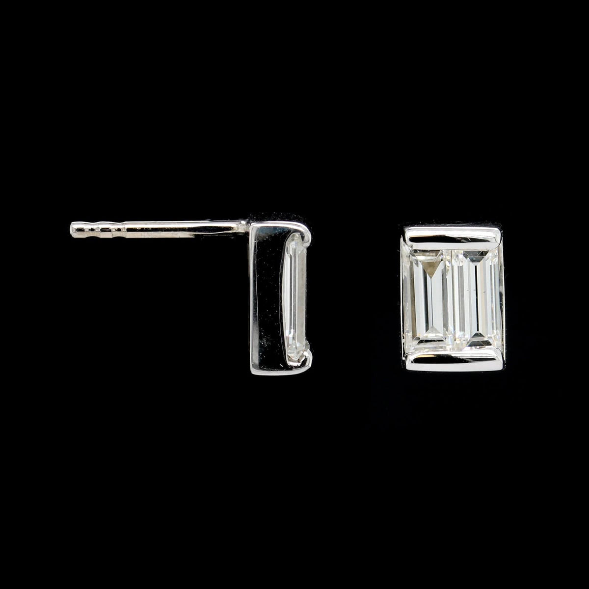 14K White Gold Estate Diamond Stud Earrings