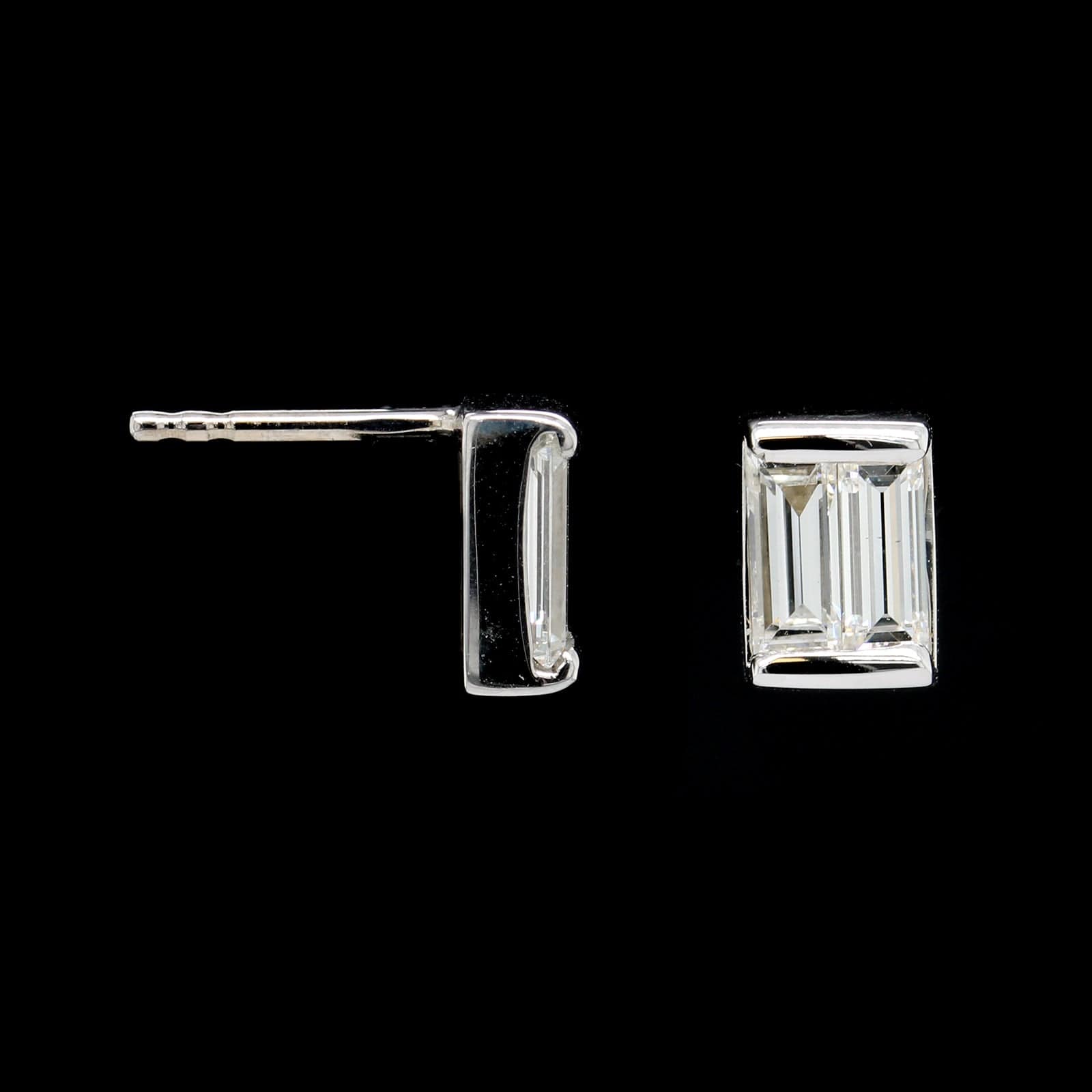 14K White Gold Estate Diamond Stud Earrings