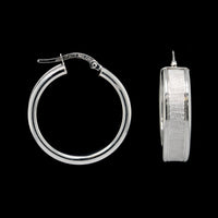 14K White Gold Estate Hoop Earrings