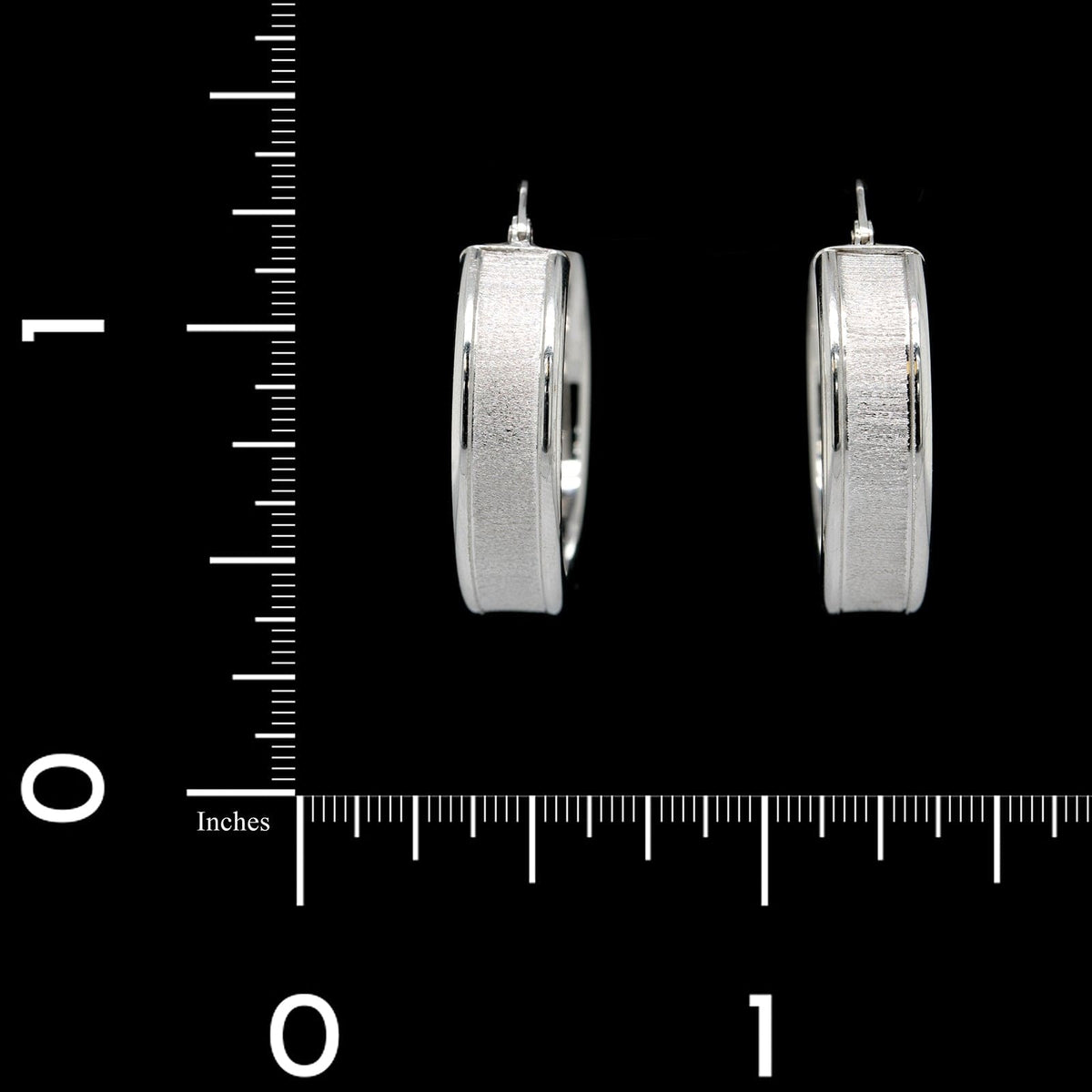 14K White Gold Estate Hoop Earrings