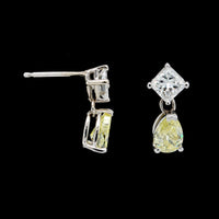 14K White Gold Estate Diamond Drop Earrings