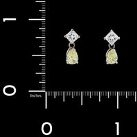 14K White Gold Estate Diamond Drop Earrings