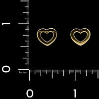 Tiffany & Co. 18k Yellow Gold Estate Open Heart Stud Earrings