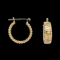 18K Yellow Gold Estate Hoop Earrings