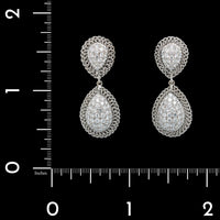 18K White Gold Estate&nbsp; Diamond Pave Drop Earrings