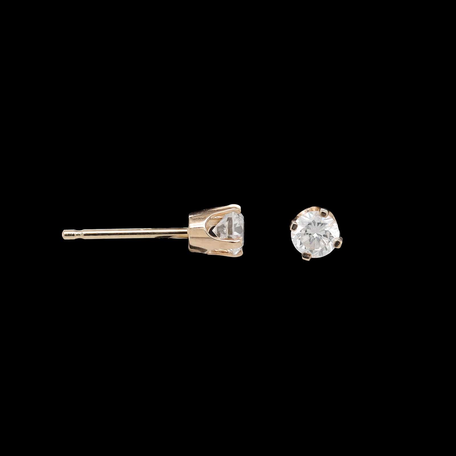 14K Yellow Gold Estate Diamond Stud Earrings