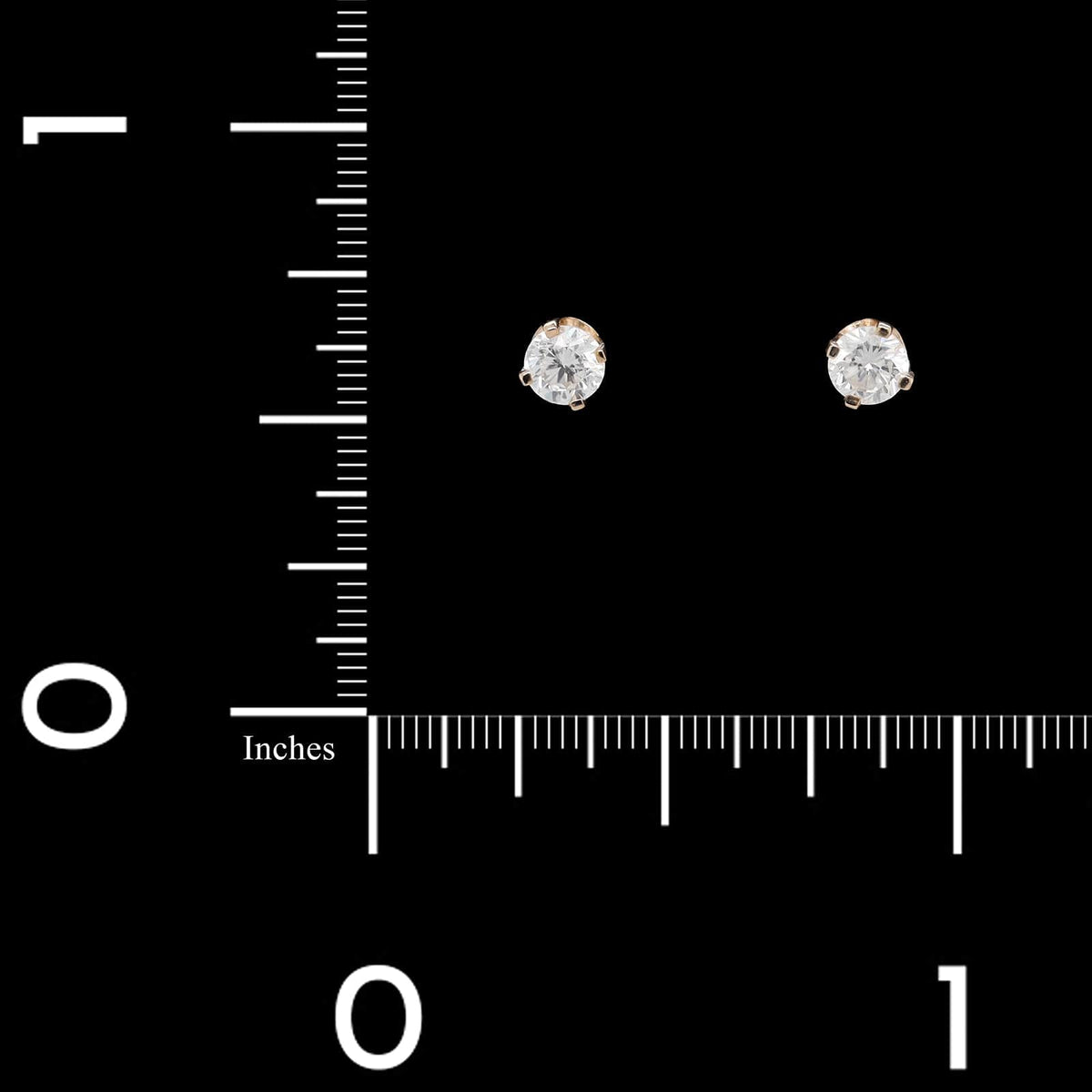 14K Yellow Gold Estate Diamond Stud Earrings