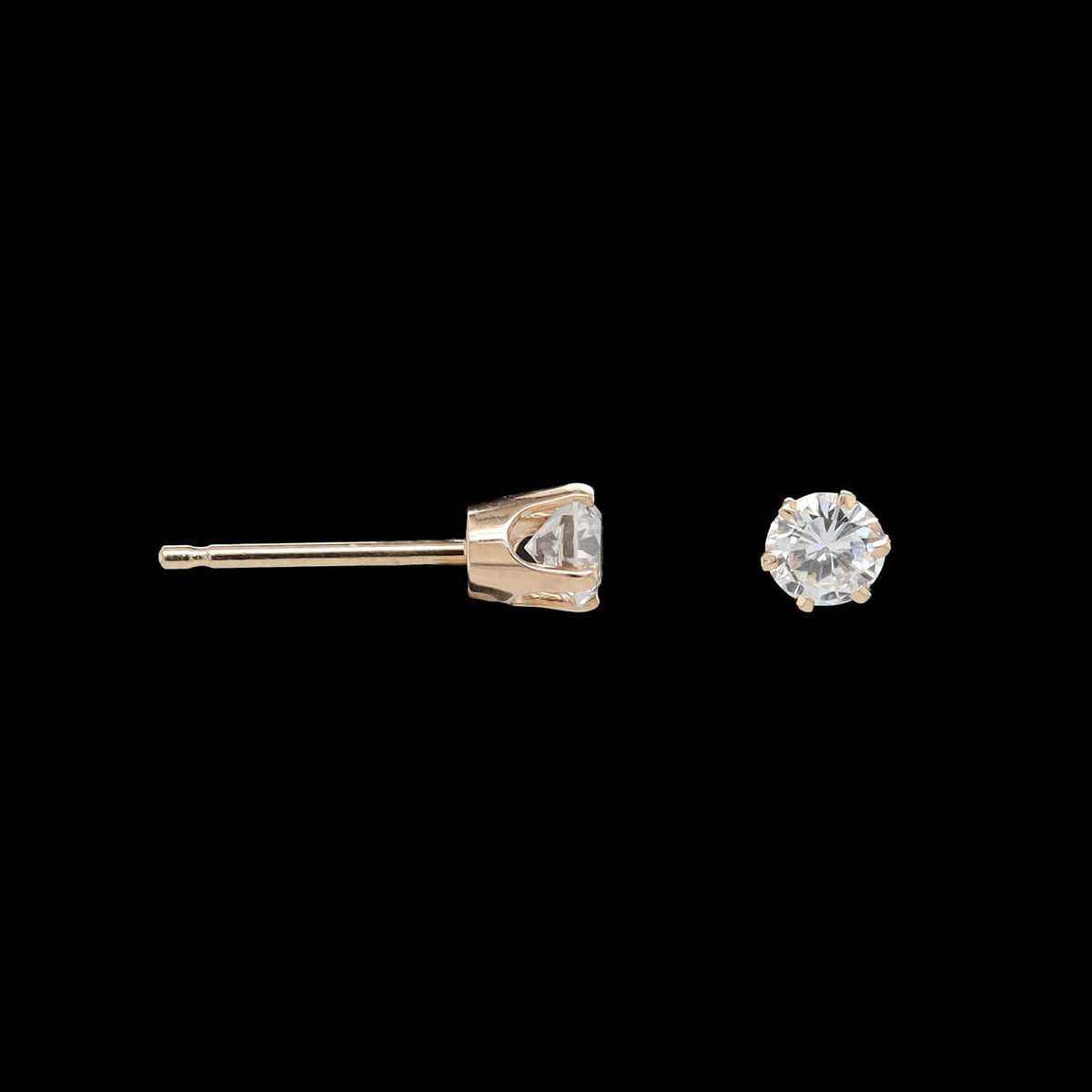 18K Yellow Gold Estate Diamond Stud Earrings
