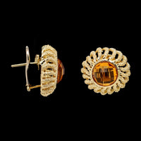 18K Yellow Gold Estate Citrine Earrings