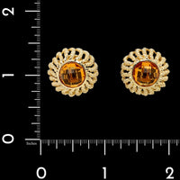 18K Yellow Gold Estate Citrine Earrings
