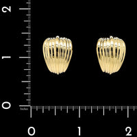 18K Yellow Gold Estate Ribbed Earrings