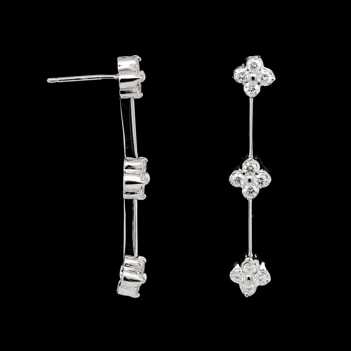 14K White Gold Estate Diamond Earrings