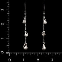 Nanis 18K White Gold Estate Drop Earrings