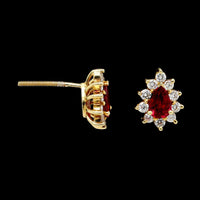 Tiffany &amp; Co. 18K Yellow Gold Estate Ruby and Diamond Stud Earrings
