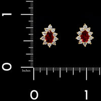 Tiffany &amp; Co. 18K Yellow Gold Estate Ruby and Diamond Stud Earrings