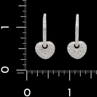 Leo Pizzo 18K White Gold Pave Diamond Hoop Earrings