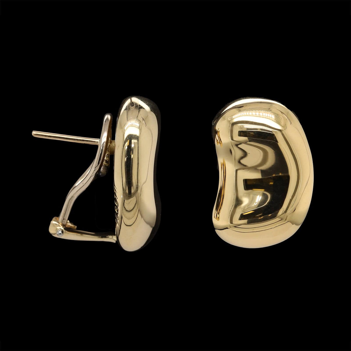 Tiffany & Co. Elsa Peretti 18K Yellow Gold Estate Bean Earrings. Circa 1985