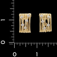 14K Yellow Gold Estate Diamond Ropetwist Earrings