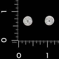 14K White Gold Estate Diamond Cluster Earrings