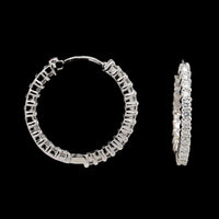 Roberto Coin 18K White Gold Estate Inside Out Diamond Hoop Earrings