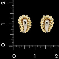 18K Two-tone Gold Estate Earrings