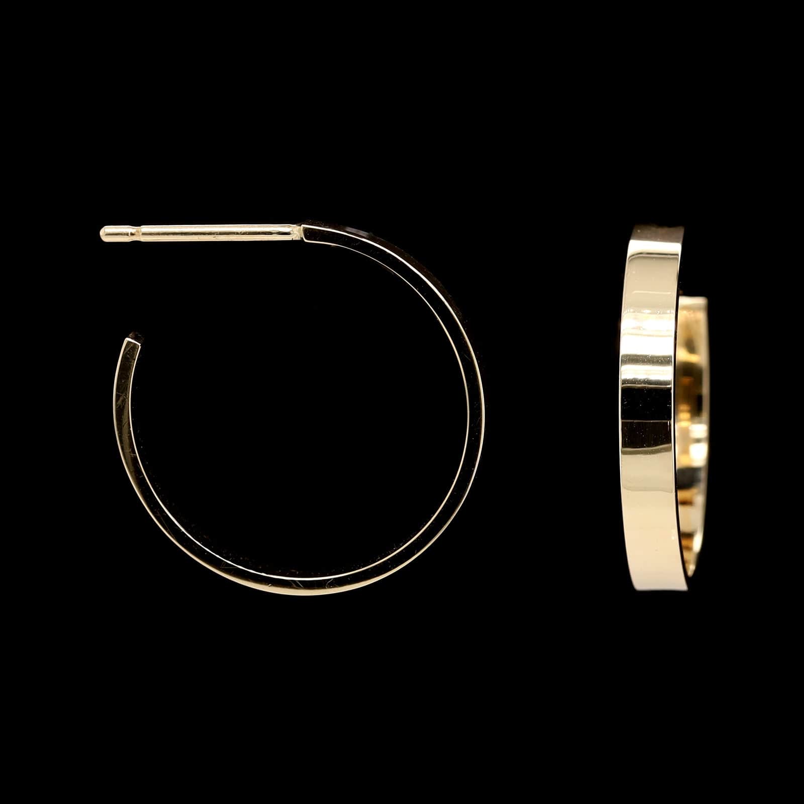 14K Yellow Gold Estate Hoop Earrings