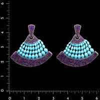 18K White Gold Estate Amethyst and Blue Bead Earrings