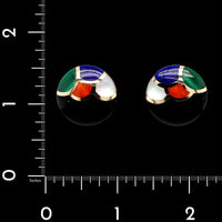 Asch Grossbardt 14K Yellow Gold Estate Inlay Earrings