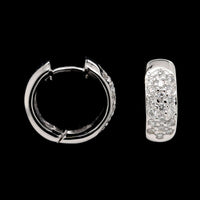 14K White Gold Estate Diamond Hoops