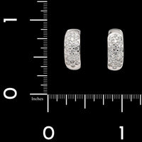 14K White Gold Estate Diamond Hoops