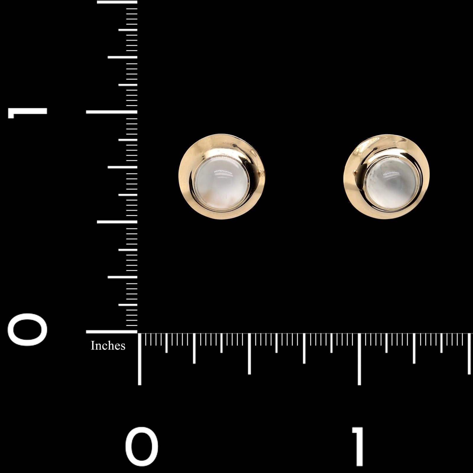 14K Yellow Gold Estate Moonstone Studs
