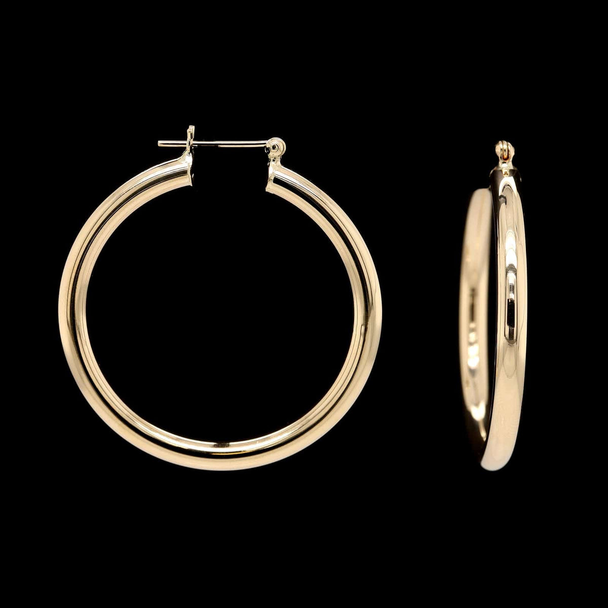 14K Yellow Gold Estate Hoop Earrings