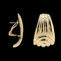 14K Yellow Gold Estate Ribbed Earrings