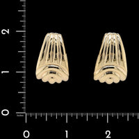 14K Yellow Gold Estate Ribbed Earrings
