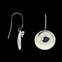 Tiffany & Co. Sterling Silver Estate Elsa Peretti Diamond Disk Earrings